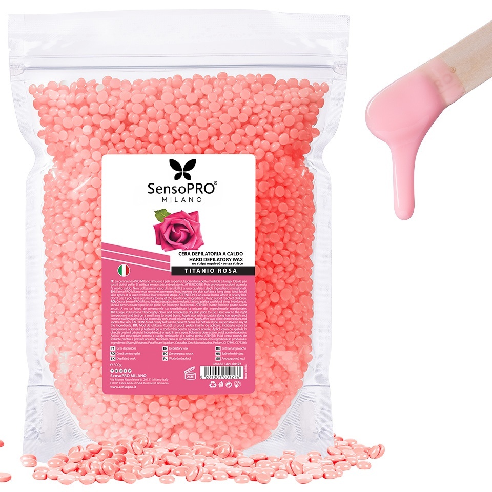 Ceara Epilat Elastica Granule SensoPRO Milano Titanio Rosa, 500g – imagine 4