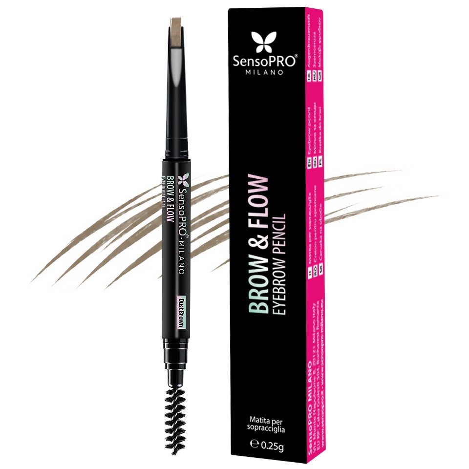 Creion de Sprancene Brow & Flow SensoPRO Milano - Dust Brown