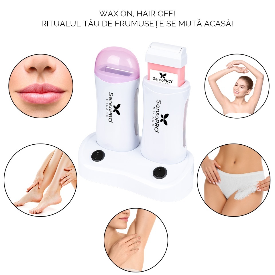 Incalzitor Ceara Epilare dublu cu suport WAX EXPERT DUO - SensoPRO Milano, Roz — imaginea 7