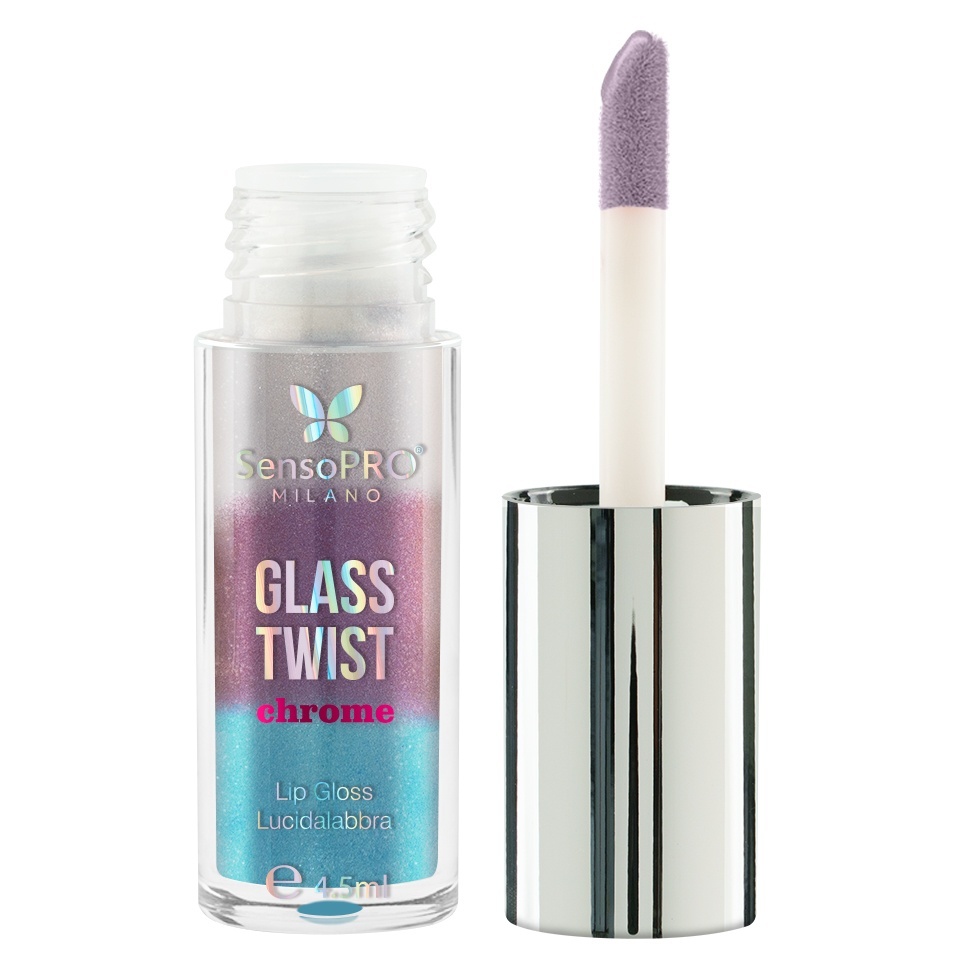 Luciu de buze Glass Twist Chrome SensoPRO Milano, Midnight - imagine 5