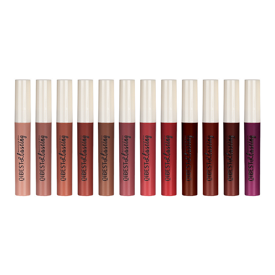 Set 12 Rujuri Lichide Mate Qibest Silky Long Lasting Lip Gloss #01 - 2 | YEO