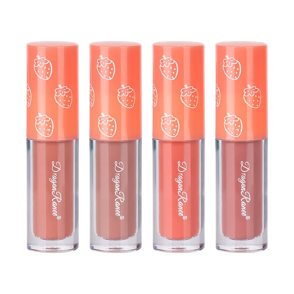 Set 4 Rujuri Lichide Mate Ranee Matte Lipstick, Strawberry, A