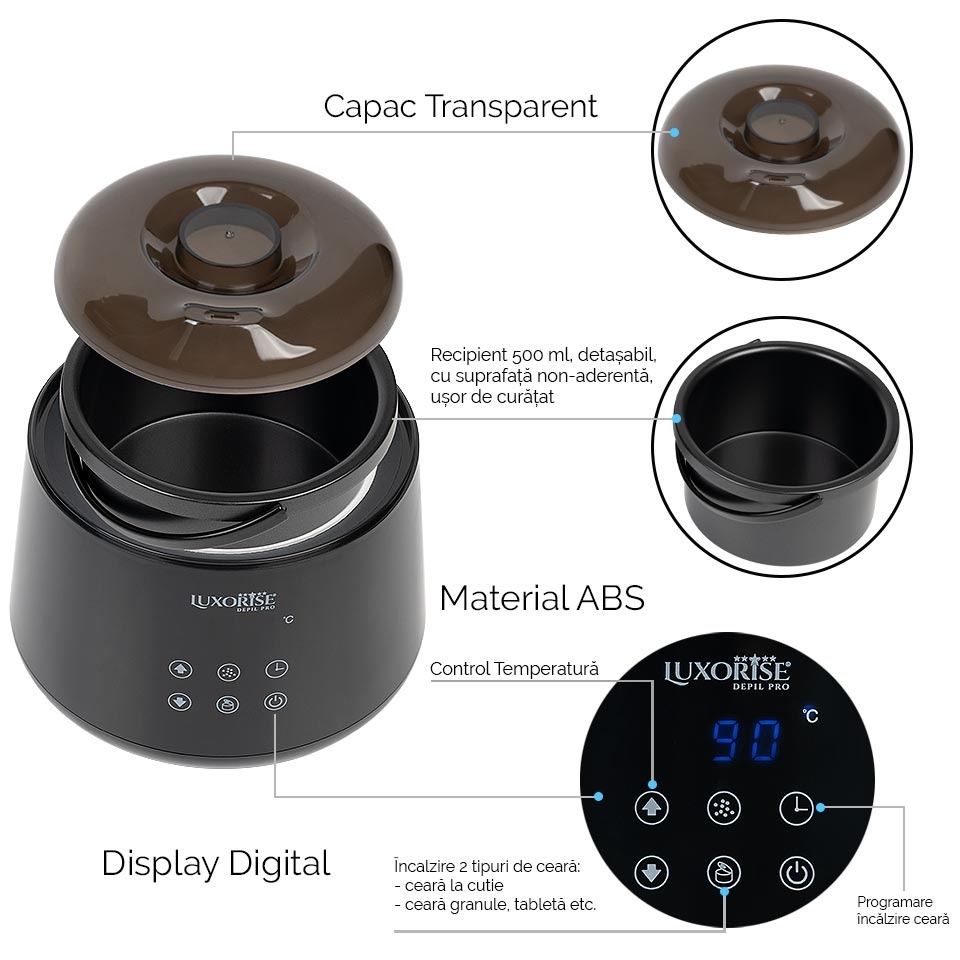 Incalzitor Ceara Epilare iTouch Elite - LUXORISE, 500ml - imagine 5