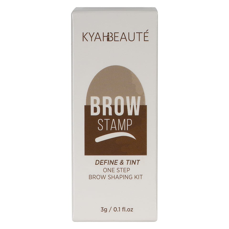 Kit Stampila Sprancene + Sabloane Kiahbeaute Brow Stamp #02 - Medium Brown - 2 | YEO