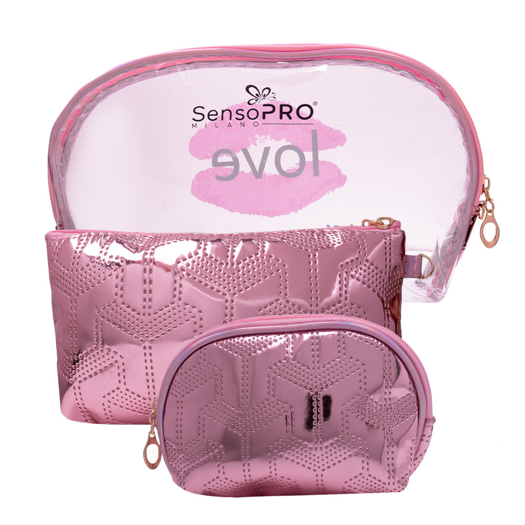 Portfard Travel SensoPRO Milano, Pink Glam, set 3 buc