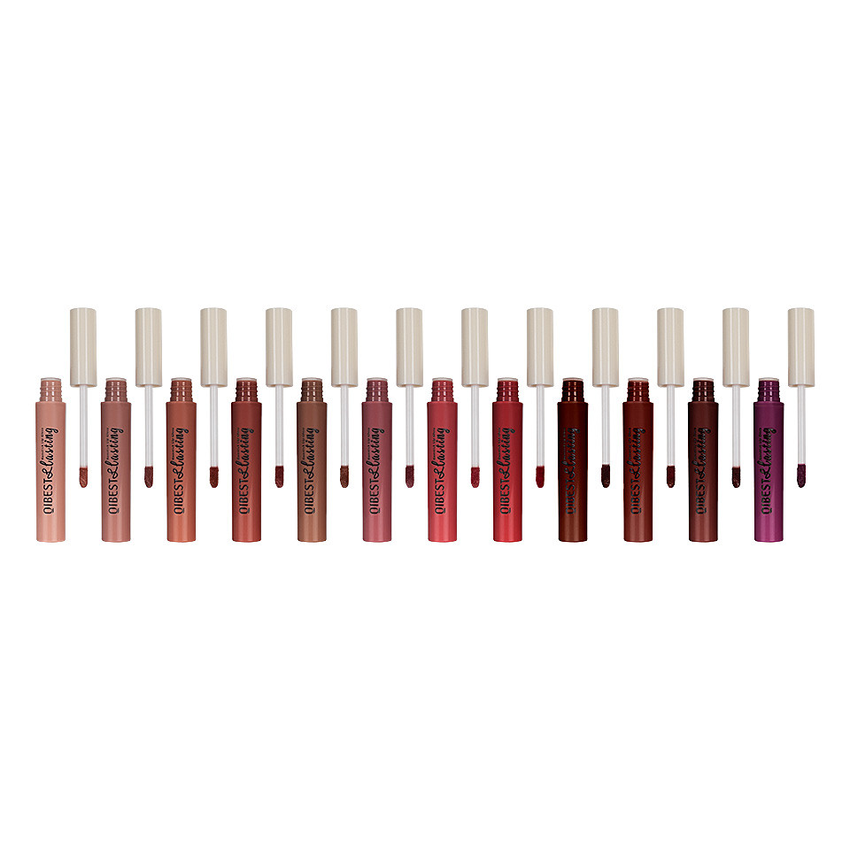 Set 12 Rujuri Lichide Mate Qibest Silky Long Lasting Lip Gloss #01 - 1 | YEO