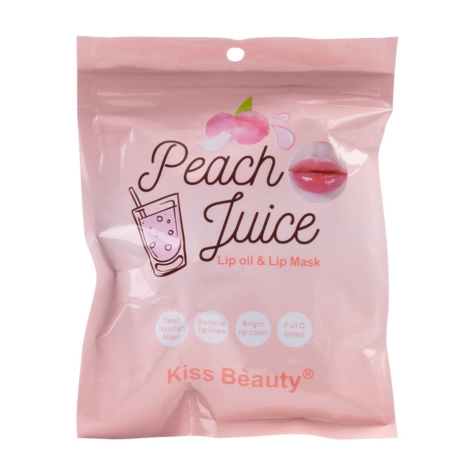 Set 2 in 1 Lip Oil & Lip Mask Kiss Beauty, Peach Juice - 1 | YEO