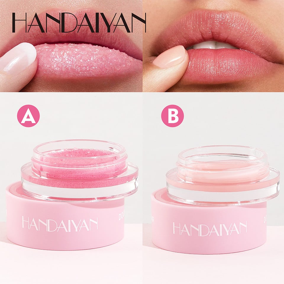 Set 2 in 1 Lip Scrub & Lip Mask Raspberry Kiss Handaiyan - 3 | YEO