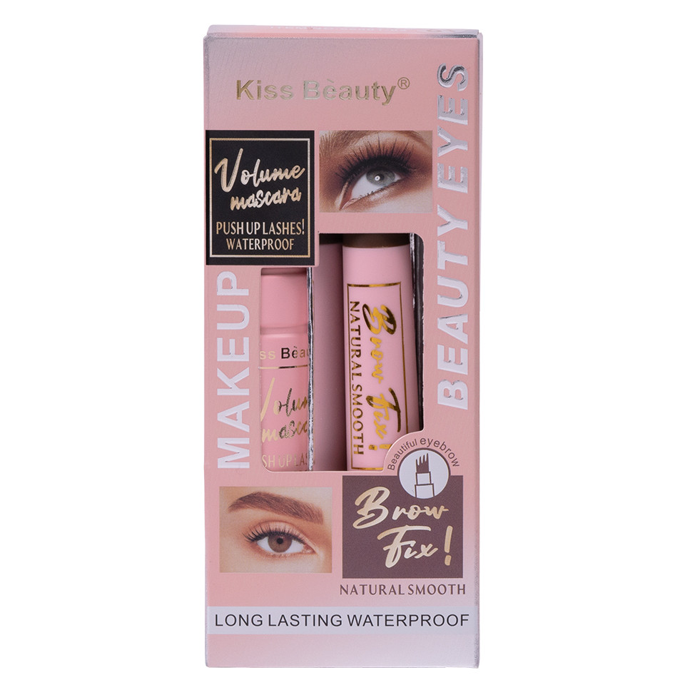 Set 2 in 1 Mascara Volume & Creion Sprancene Microblading Kiss Beauty 03 - 2 | YEO