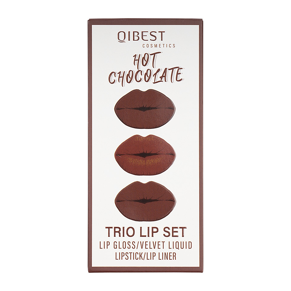 Set 3 in 1 Ruj Lichid Mat & Lip Gloss & Creion Contur Buze Qibest #11 - 2 | YEO