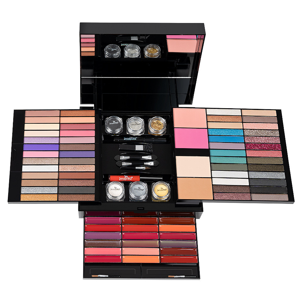 Trusa Machiaj Attractive Diva Makeup Box + CADOU Set 22 Pensule Machiaj, SensoPRO Milano - imagine 2