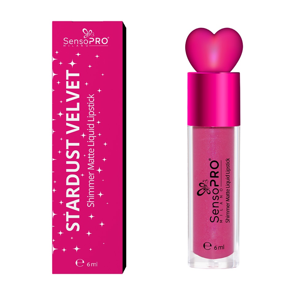 Ruj Lichid Mat cu Sclipici Stardust Velvet - SensoPRO Milano, Astral Rose - 1 | YEO