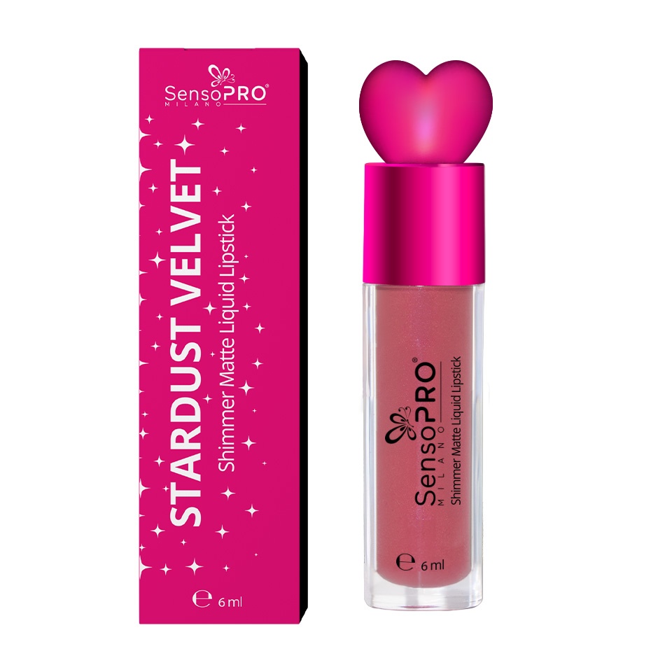 Ruj Lichid Mat cu Sclipici Stardust Velvet - SensoPRO Milano, Nebula Wine - 1 | YEO