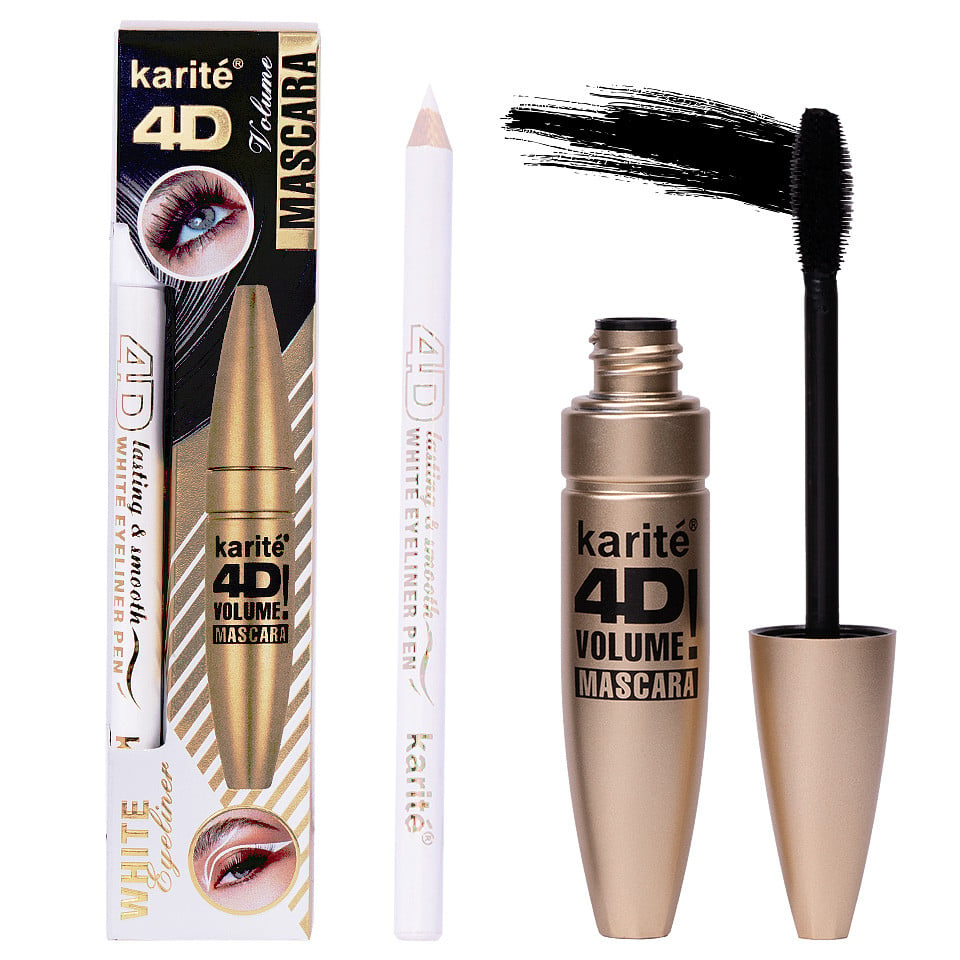 Set 2 in 1 Mascara 4D & Creion Alb Karite