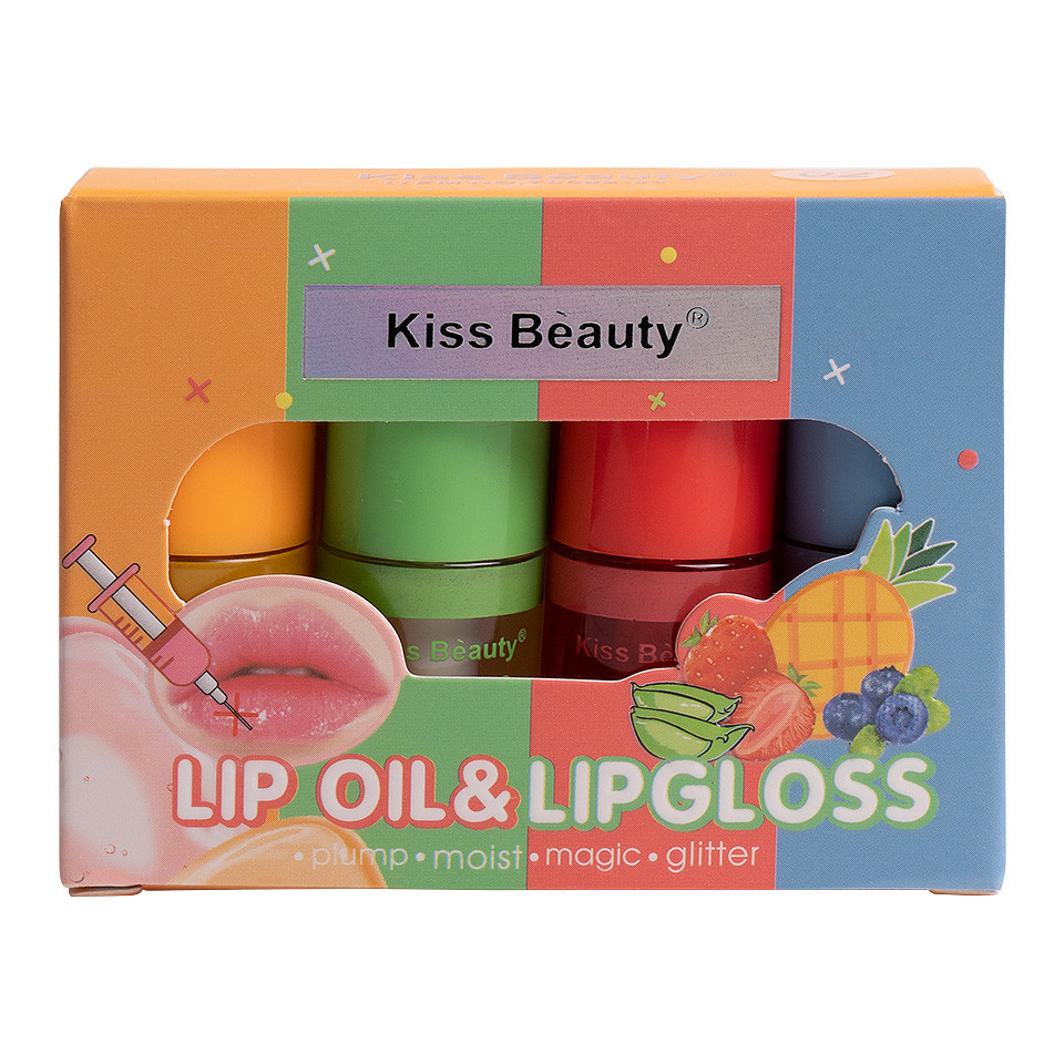 Set 3 Lip Oil + 1 Lip Gloss Kiss Beauty #06 - 1 | YEO