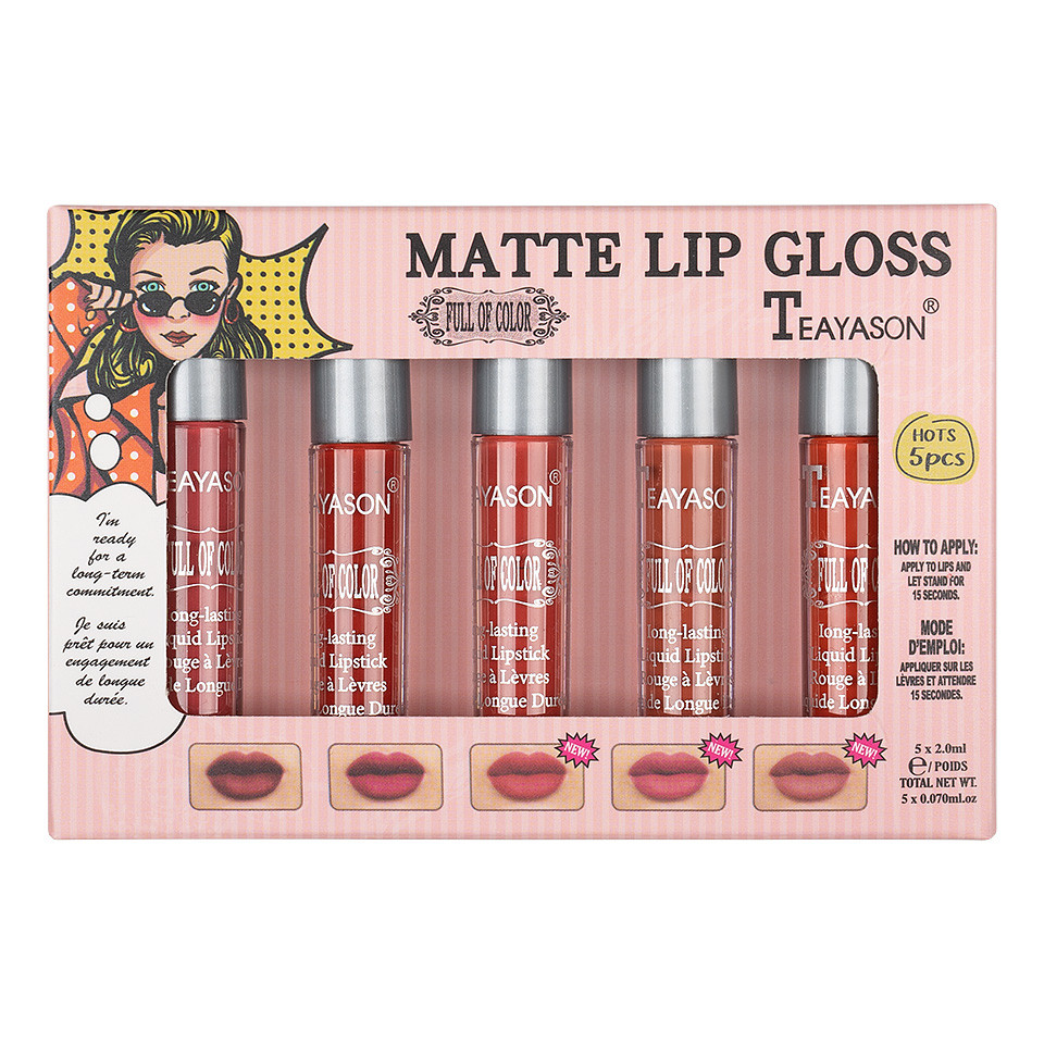 Set 5 Rujuri Lichide Mate Teayason Matte Lipgloss #A - 2 | YEO