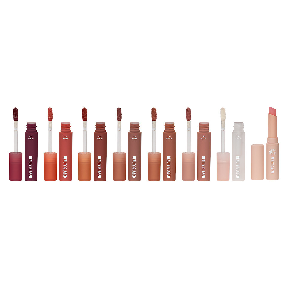 Set 6 Rujuri Lichide Mate + 1 Lip Oil + 1 Lip Balm, Beauty Glazed