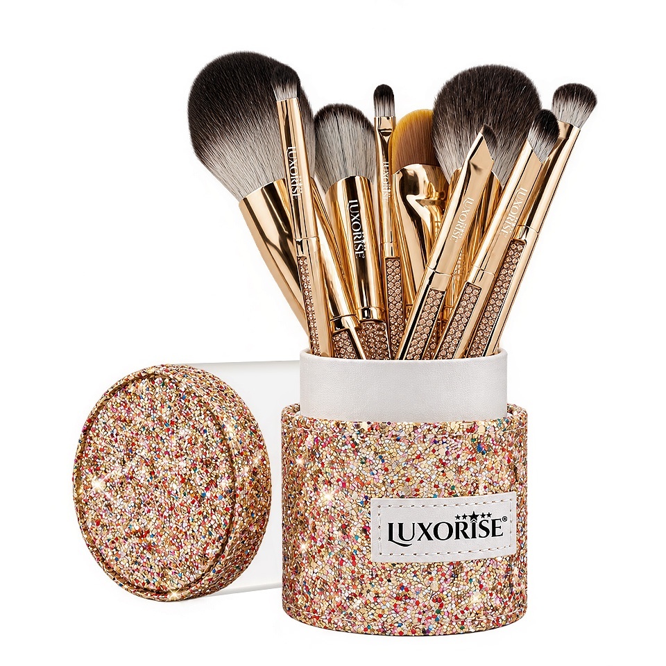 Set 9 Pensule Machiaj LUXORISE Glam Shine + Suport Pensule CADOU – imagine 3