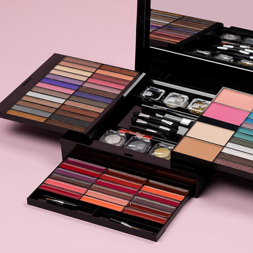 Trusa Machiaj Attractive Diva Makeup Box + CADOU Set 22 Pensule Machiaj, SensoPRO Milano - imagine 3