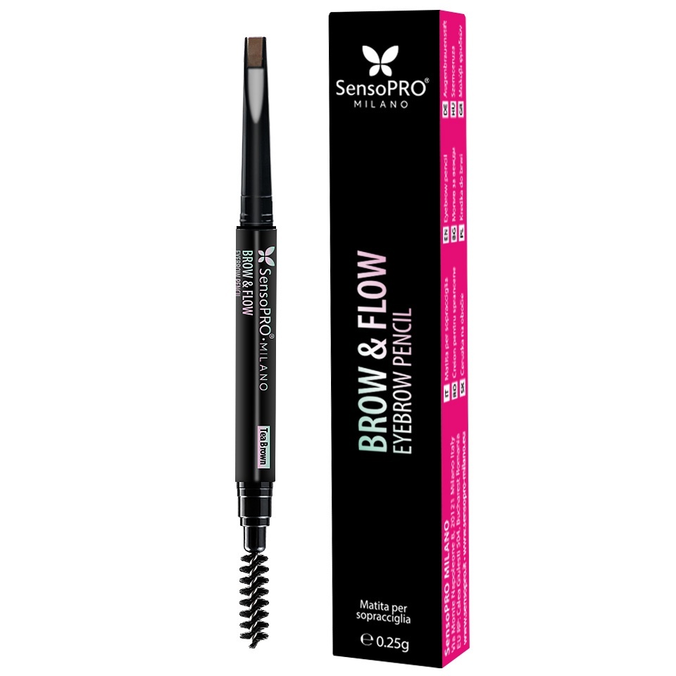 Creion de Sprancene Brow & Flow SensoPRO Milano - Tea Brown — imaginea 6