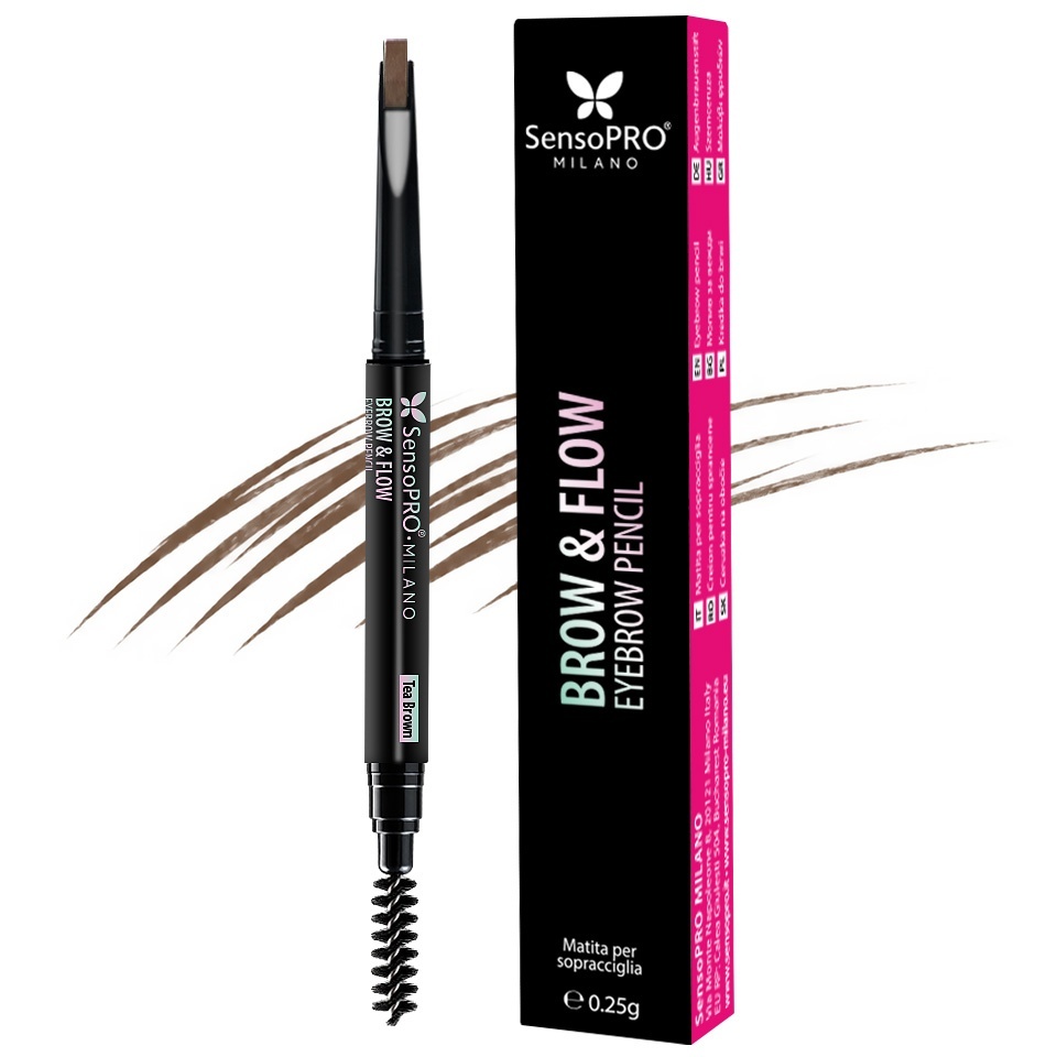Creion de Sprancene Brow & Flow SensoPRO Milano - Tea Brown