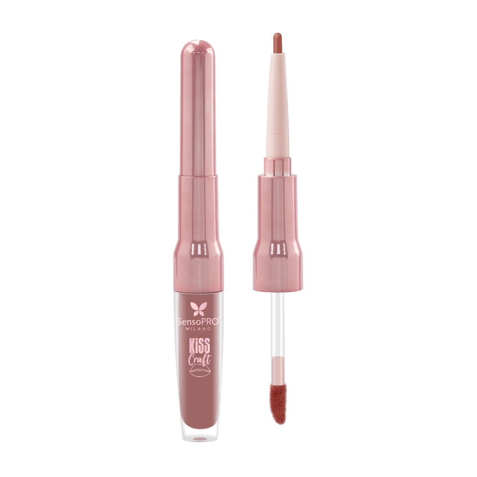 Ruj lichid si creion de buze 2in1 Kiss Craft SensoPRO Milano, Pink