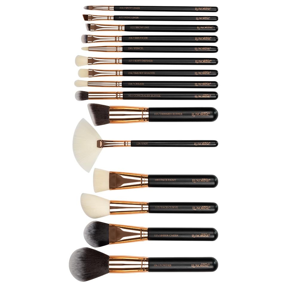 Set 15 Pensule Machiaj LUXORISE Brilliance Copper + Borseta CADOU - 2 | YEO