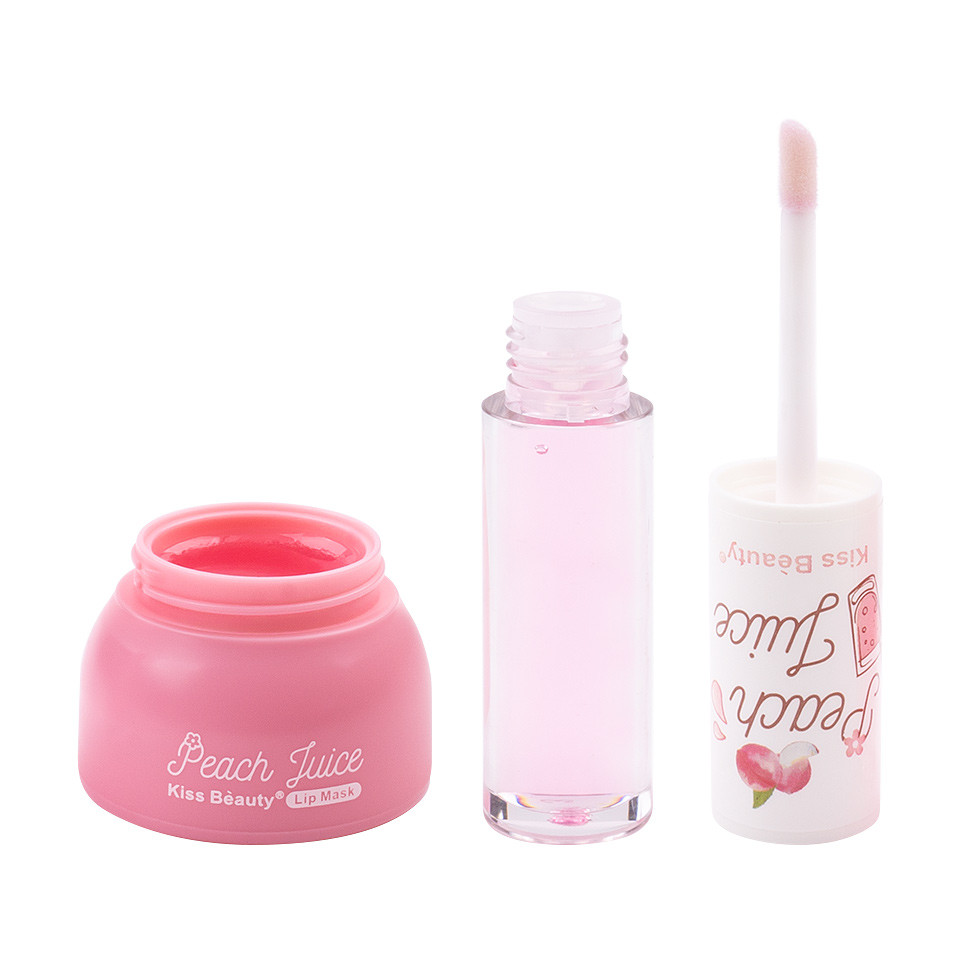 Set 2 in 1 Lip Oil & Lip Mask Kiss Beauty, Peach Juice