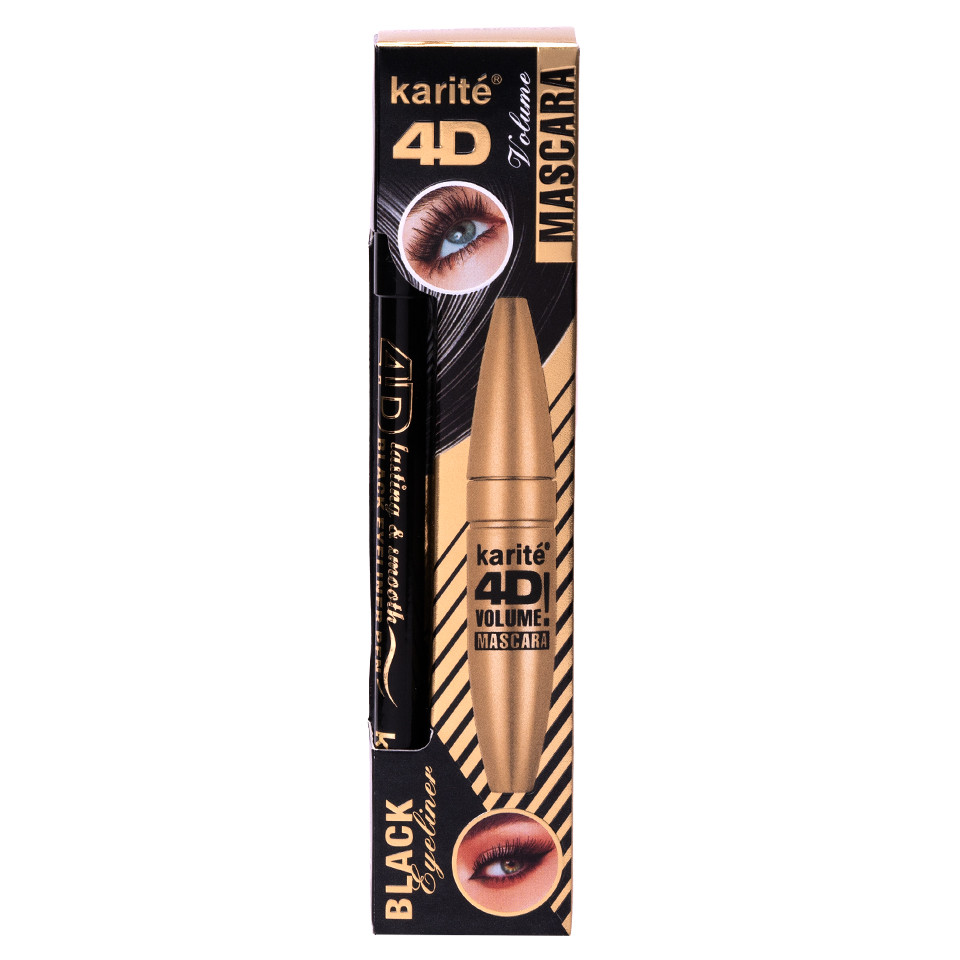 Set 2 in 1 Mascara 4D & Creion Ochi Karite - 1 | YEO