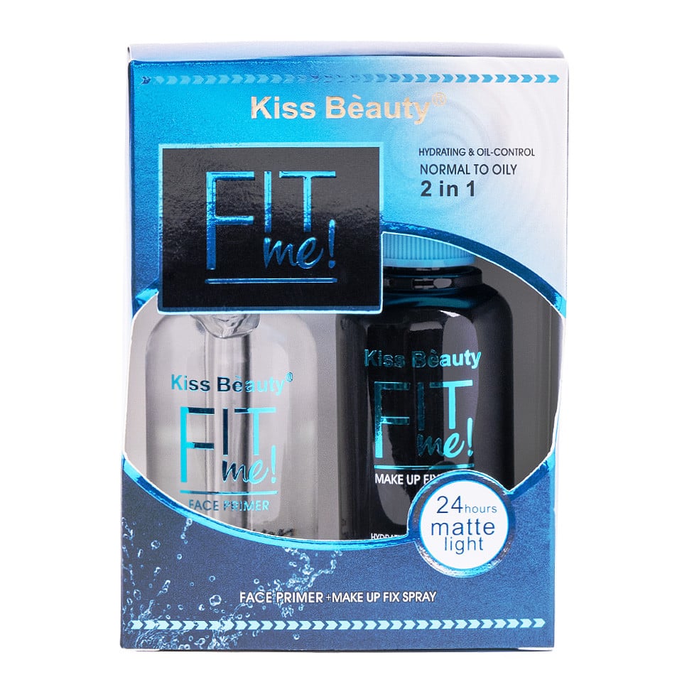 Set 2 in 1 Primer & Spray Fixare Machiaj Fit Me 24h, Kiss Beauty - 1 | YEO