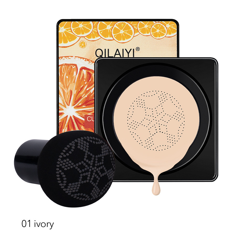 CC Cream Air Cushion Citrus Glow Vitamin C , Ivory + Fond de Ten BB Cream Water Beauty Glow, Natural Skin - 2 | YEO