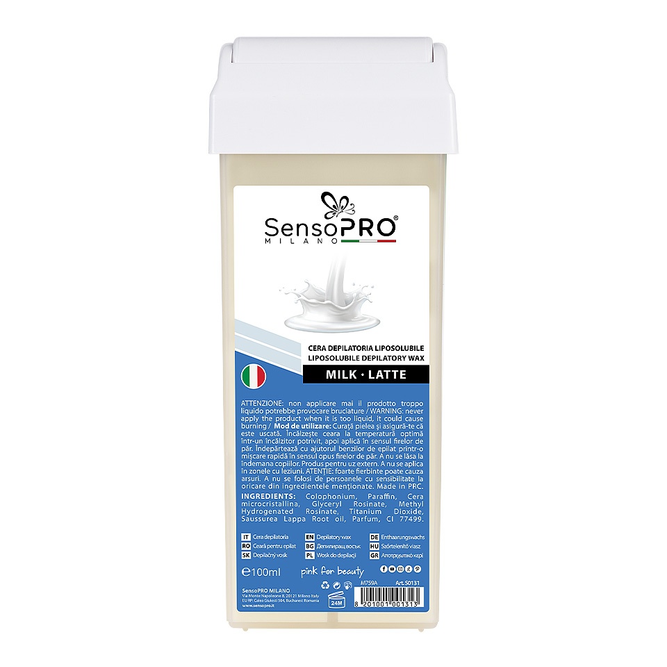 Ceara Epilat Unica Folosinta SensoPRO Milano, Rezerva Lapte 100ml