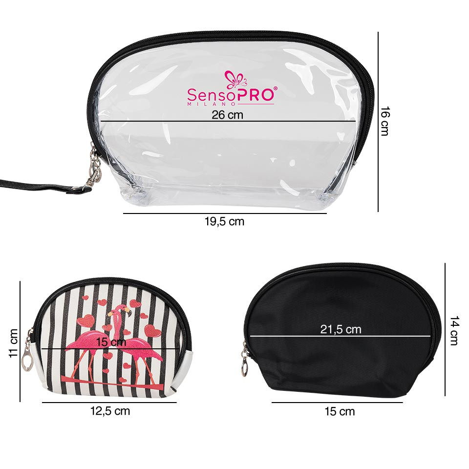 Portfard Travel Transparent & Black, SensoPRO Flamingo, set 3 buc - 3 | YEO