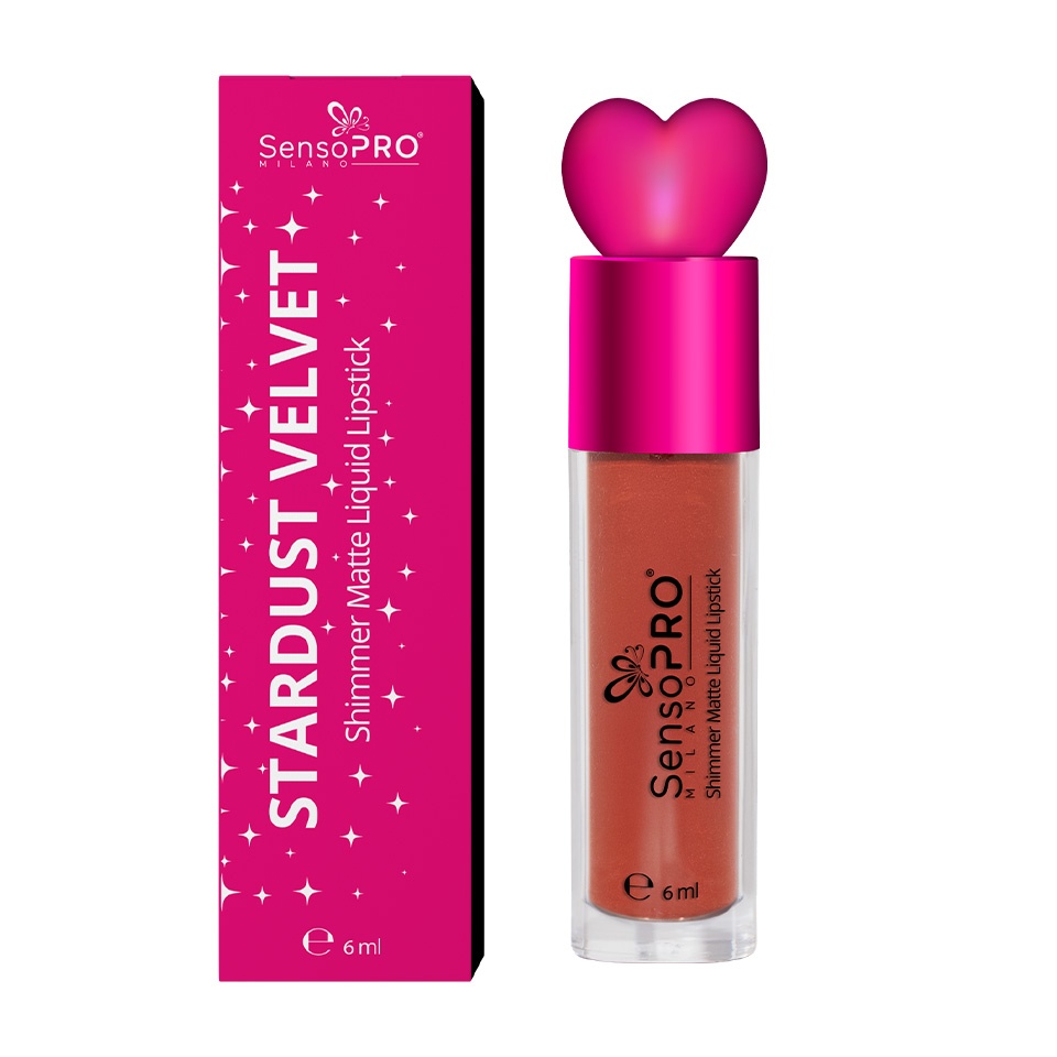 Ruj Lichid Mat cu Sclipici Stardust Velvet - SensoPRO Milano, Venus Charm - 1 | YEO