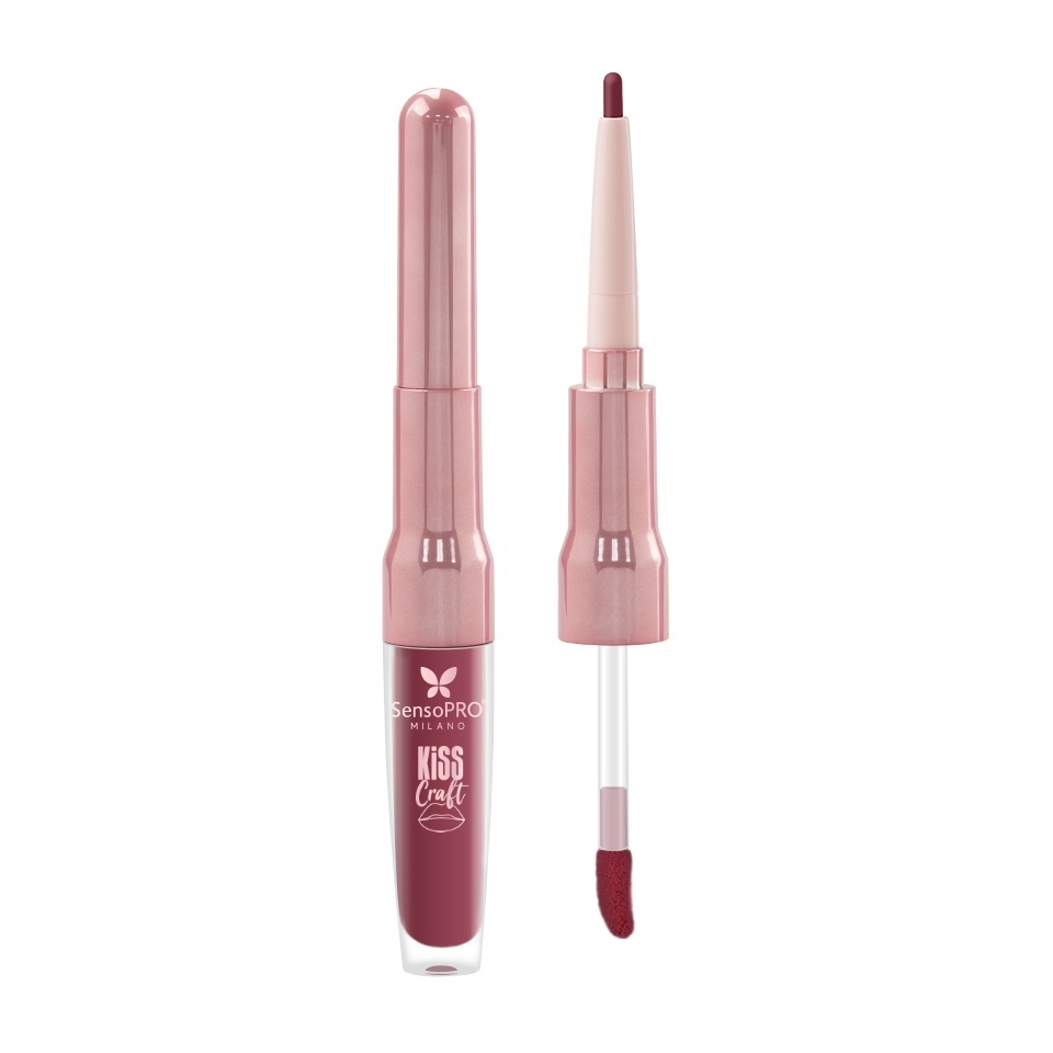Ruj lichid si creion de buze 2in1 Kiss Craft SensoPRO Milano, Ruby