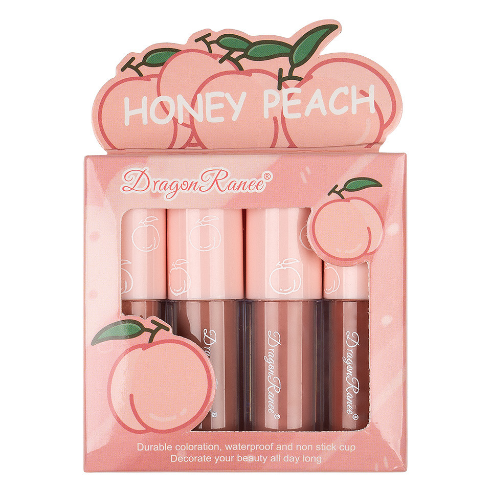 Set 4 Rujuri Lichide Mate Ranee Matte Lipstick, Honey Peach, B - 3 | YEO