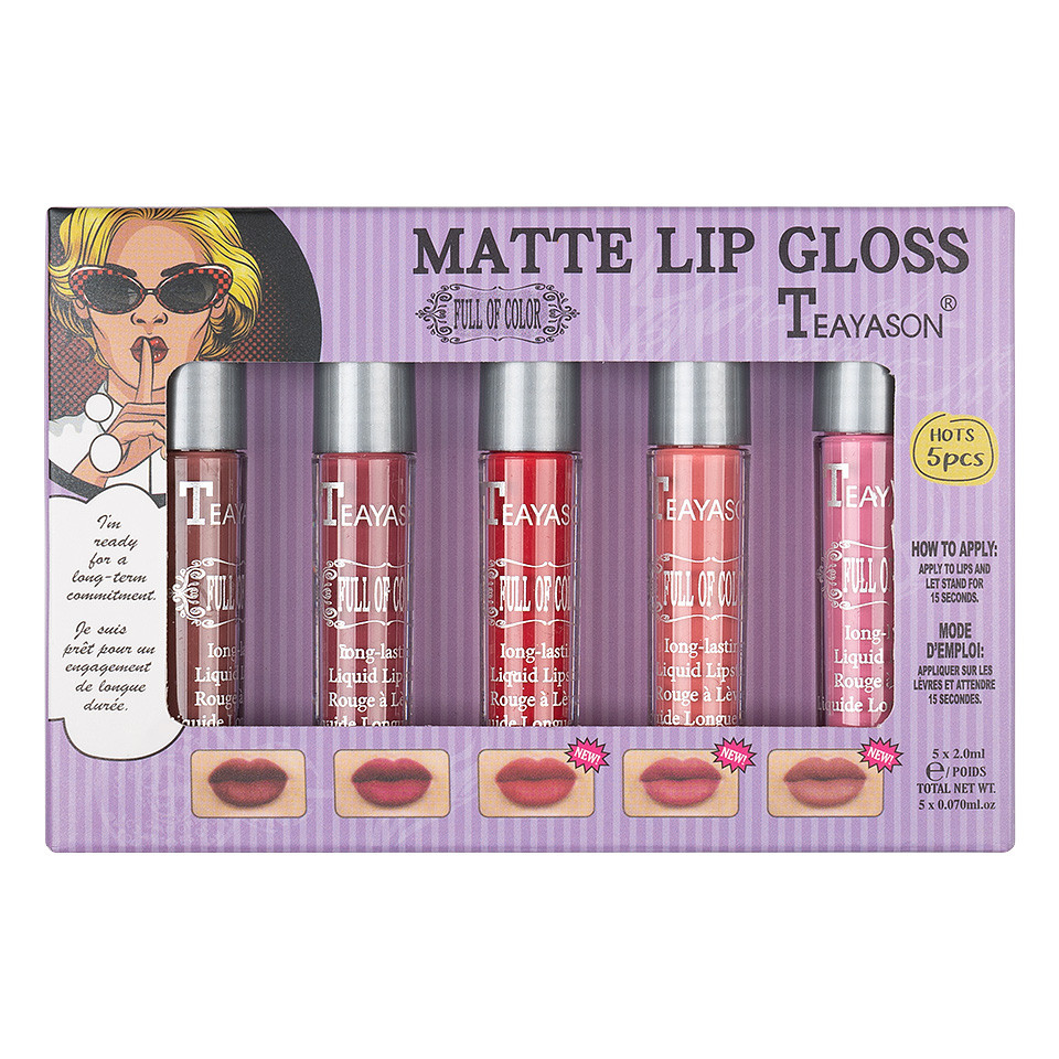 Set 5 Rujuri Lichide Mate Teayason Matte Lipgloss #B - 2 | YEO