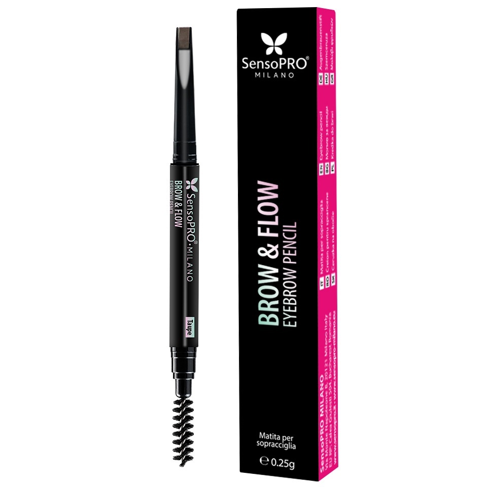 Creion de Sprancene Brow & Flow SensoPRO Milano - Taupe — imaginea 5