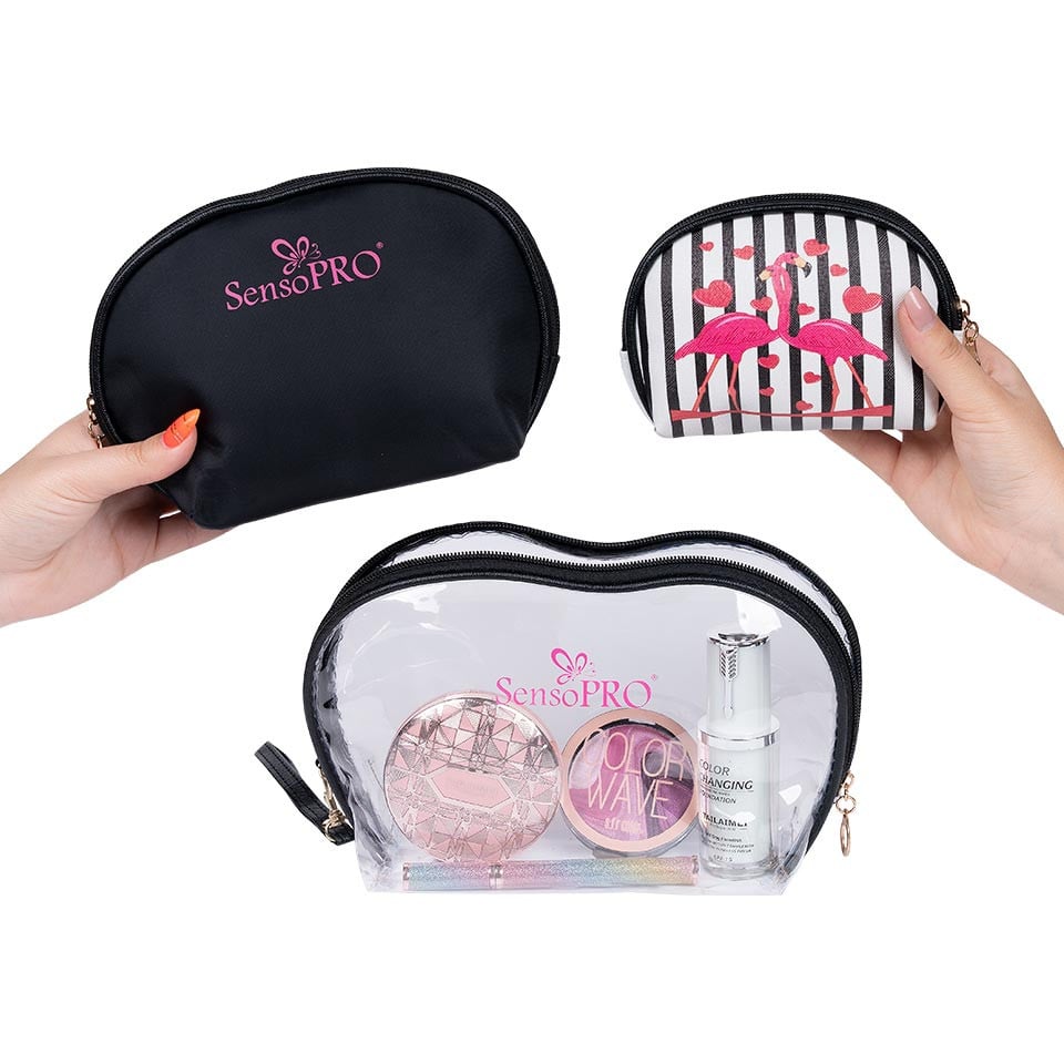 Portfard Travel Transparent & Black, SensoPRO Flamingo, set 3 buc - 2 | YEO