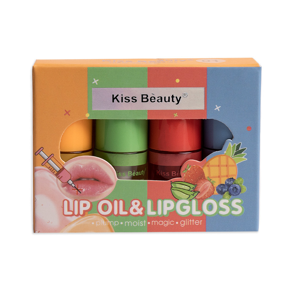 Set 3 Lip Oil + 1 Lip Gloss Kiss Beauty #01 - 1 | YEO