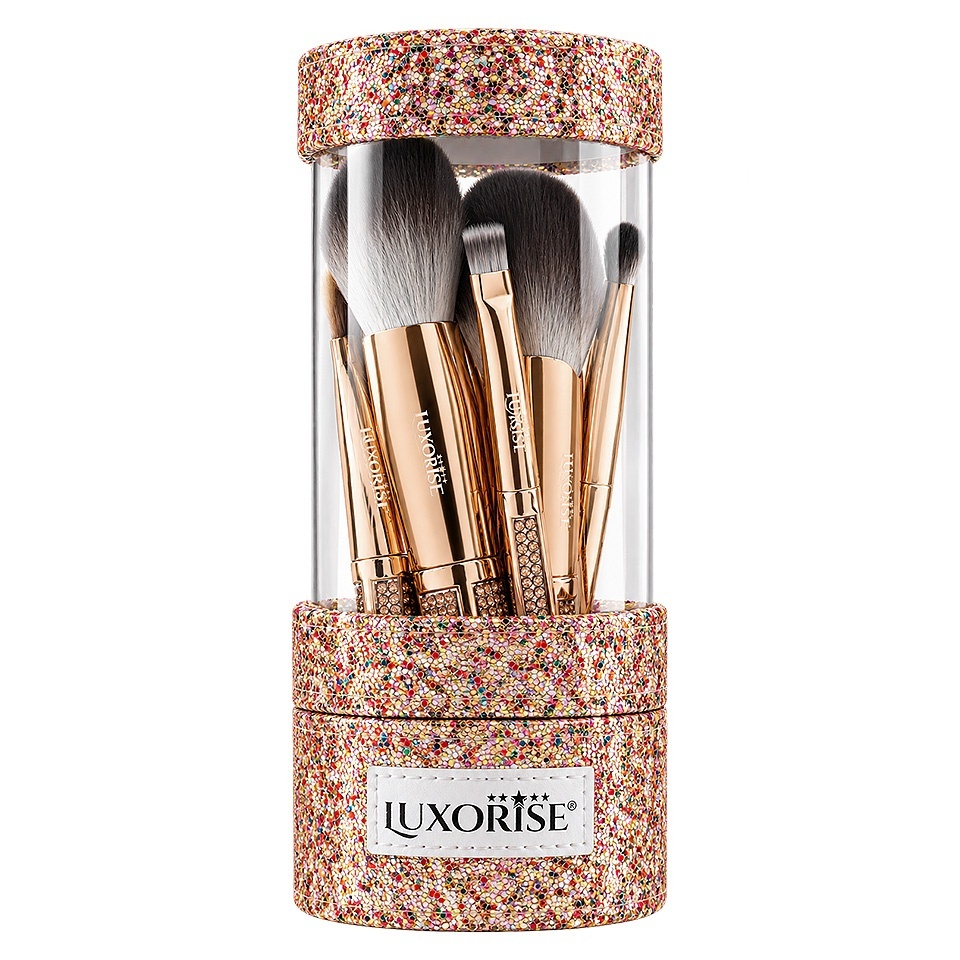 Set 9 Pensule Machiaj LUXORISE Glam Shine + Suport Pensule CADOU – imagine 4