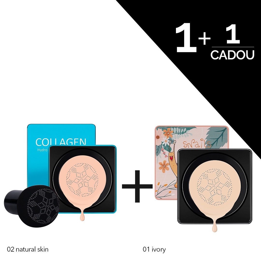 CC Cream Air Cushion Collagen Hydro Air + Fond de Ten BB Cream Air Cushion Angeala Snails Collagen Ivory CADOU