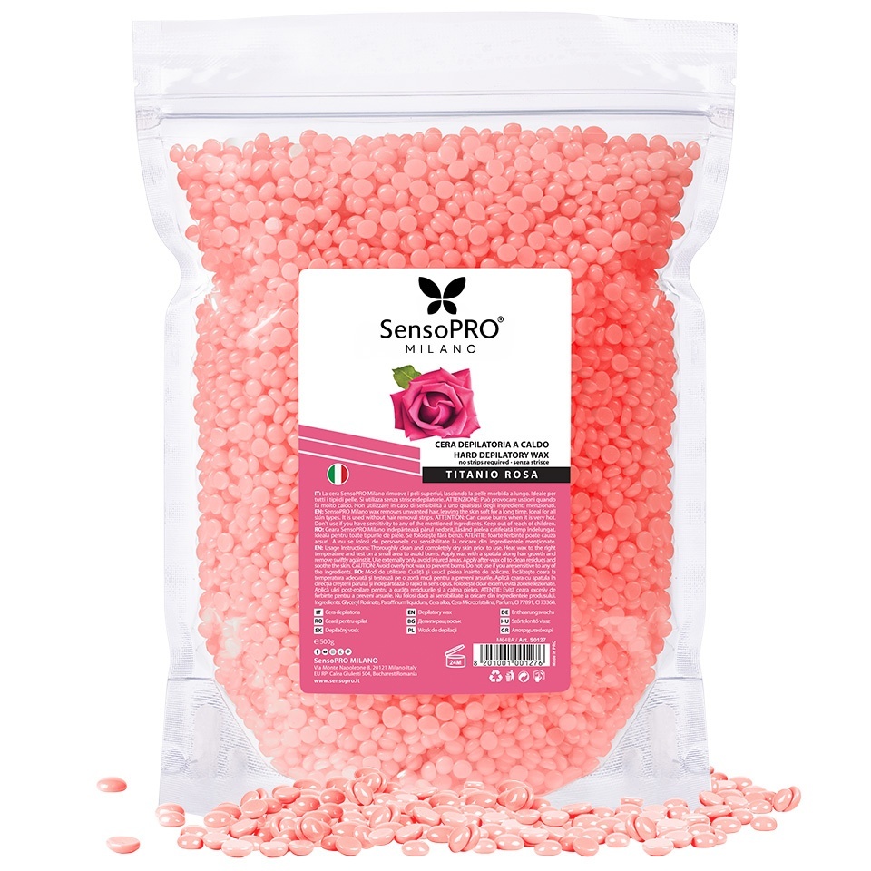 Ceara Epilat Elastica Granule SensoPRO Milano Titanio Rosa, 500g – imagine 5