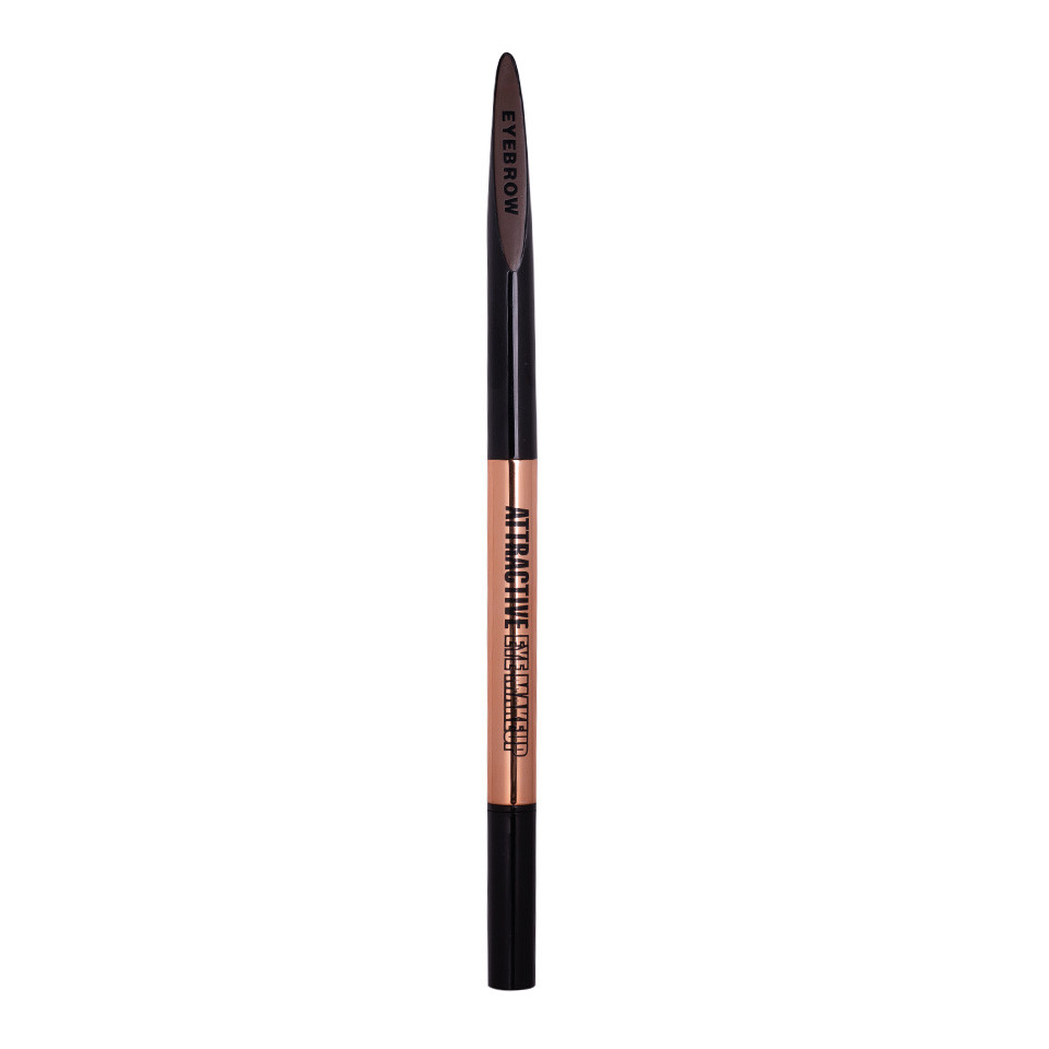 Eyeliner tip Carioca & Creion Sprancene Retractabil 2 in 1, Kiss Beauty 02 - 2 | YEO