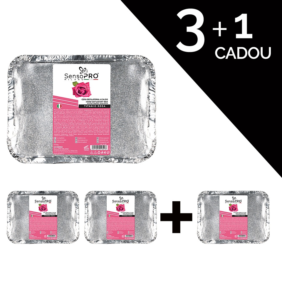 Set 3+1 Gratuit Ceara Epilat Traditionala SensoPRO Milano Titanio Rosa, 500g