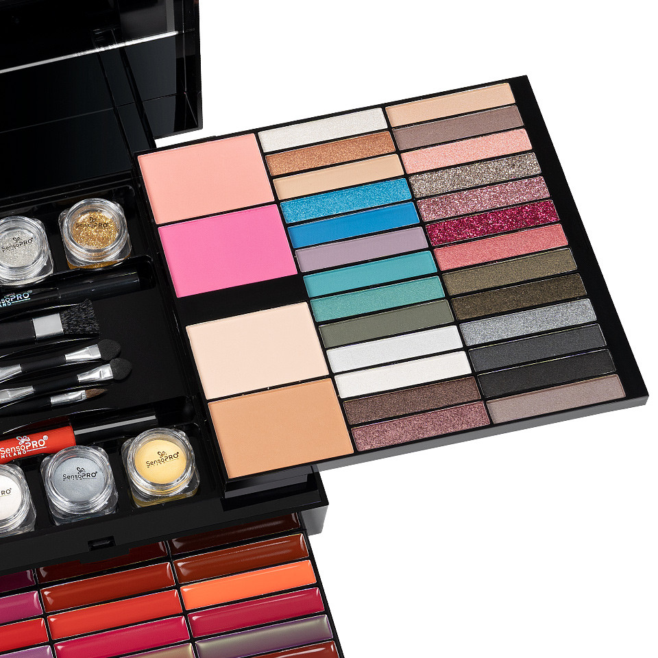 Trusa Machiaj Attractive Diva Makeup Box + CADOU Set 22 Pensule Machiaj, SensoPRO Milano - imagine 7