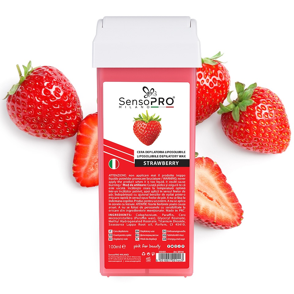 Ceara Epilat Unica Folosinta SensoPRO Milano, Rezerva Strawberry 100ml - 1 | YEO