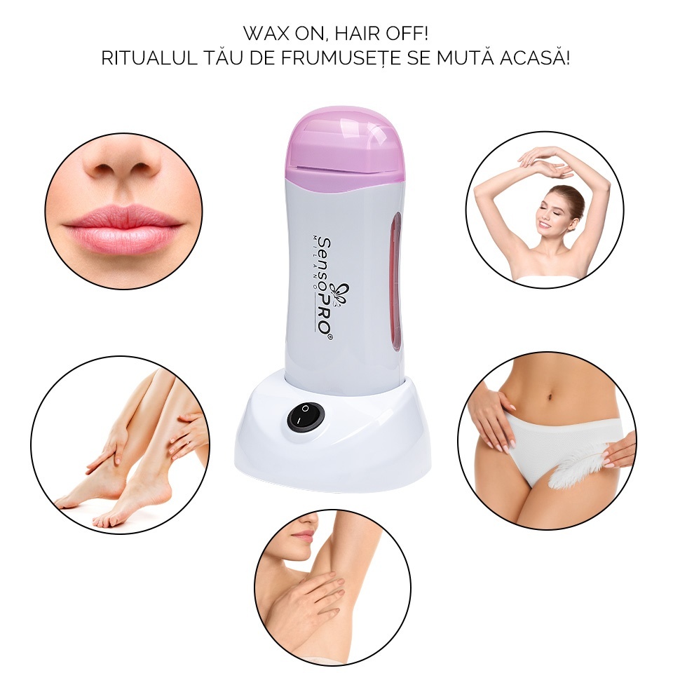 Incalzitor Ceara Epilare cu Suport WAX EXPERT PRO - SensoPRO Milano, Roz - imagine 9