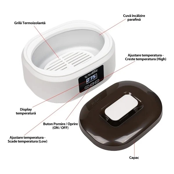 Incalzitor Parafina iTouch SPA 360 - LUXORISE 2000ml, Alb - imagine 7