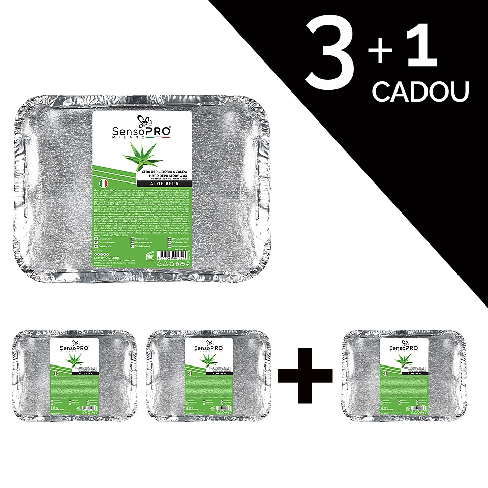 Set 3+1 Gratuit Ceara Epilat Traditionala SensoPRO Milano Aloe Vera, 500g